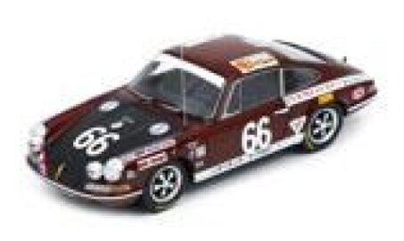 Porsche 911T #66 EGRETEAUD/LOPEZ 24H LE MANS 1969 mørk rød/sort 1:43