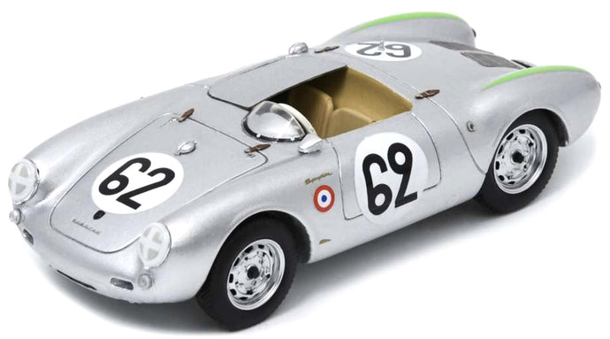 Porsche 550 #62 GLOECKLER/JUHAN 6th 24H LE MANS 1955 sølv/grøn 1:43