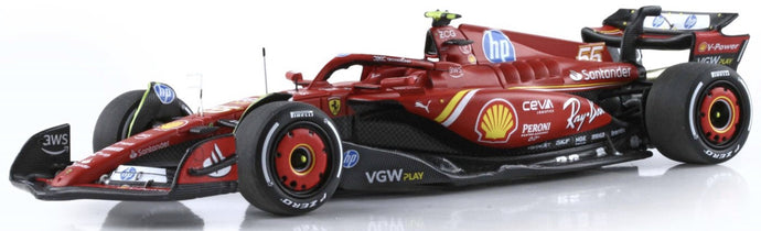 FERRARI F1 SF-24 TEAM SCUDERIA FERRARI N 55 3rd MONACO GP 2024 CARLOS SAINZ RED WHITE YELLOW 1:43