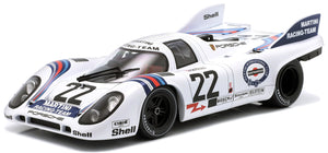PORSCHE 917K 4.9L TEAM MARTINI RACING N 22 WINNER 24h LE MANS 1971 HELMUT MARKO - GIJS VAN LENNEP WHITE BLUE 1:18