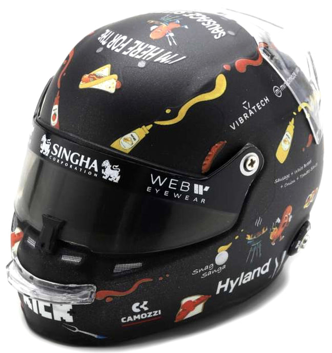 BELL HELMET CASCO HELMET F1 VALTTERI BOTTAS TEAM STAKE KICK SAUBER N 77 AUSTRALIAN GP 2024 BLACK 1:5