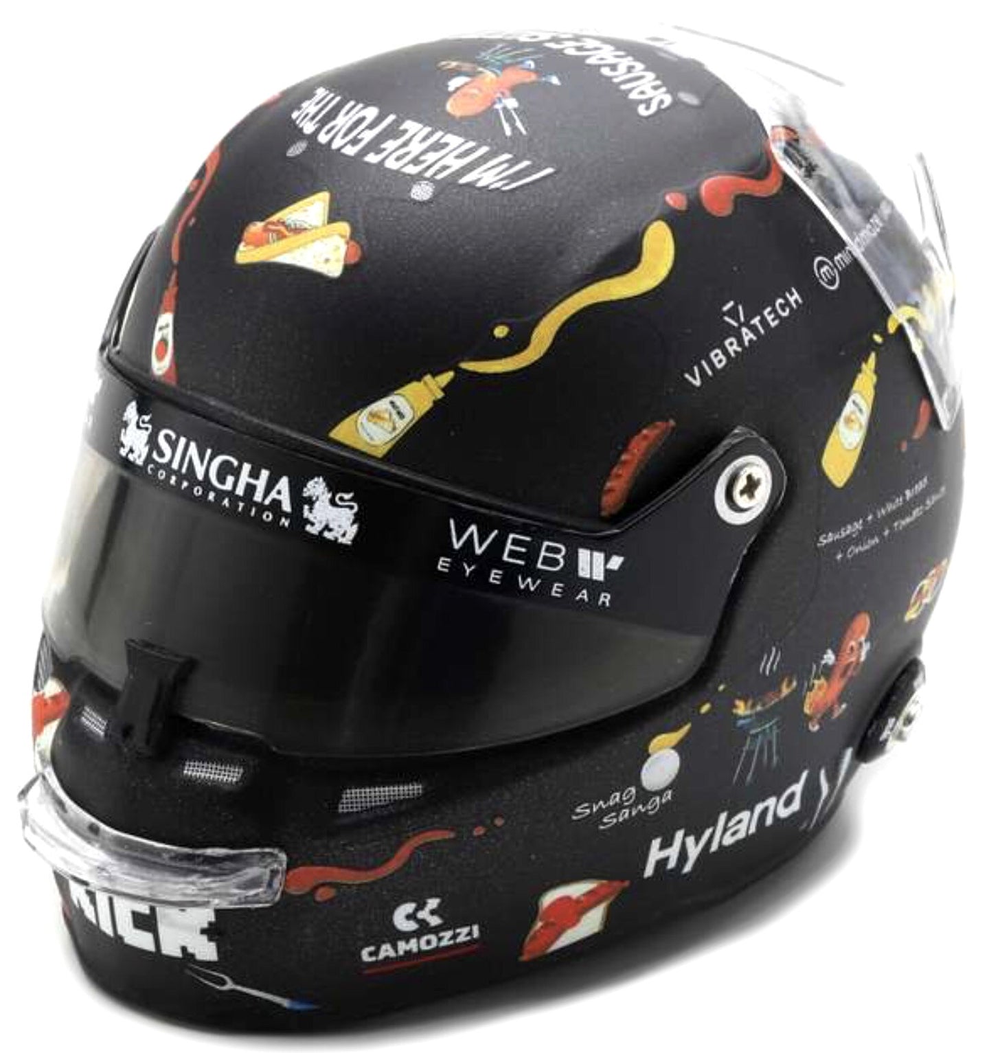 BELL HELMET CASCO HELMET F1 VALTTERI BOTTAS TEAM STAKE KICK SAUBER N 77 AUSTRALIAN GP 2024 BLACK 1:5