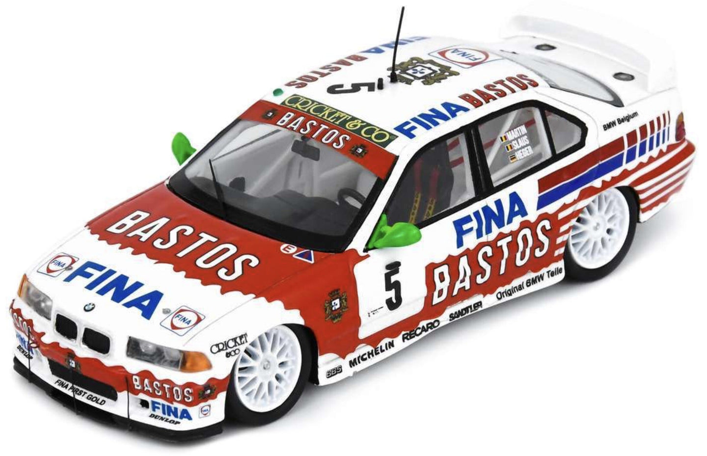 BMW 3-SERIES 318iS TEAM BMW FINA BASTOS N 5 3rd 24h SPA 1994 JEAM MICHEL MARTIN - PATRICK SLAUS - ALTFRID HEGER RED WHITE 1:43