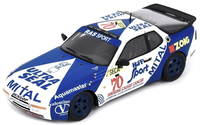 Porsche 944 TURBO #70 GUYAUX/BOVY/HERREGODS 6th 24H SPA 1989 blå/hvid 1:43