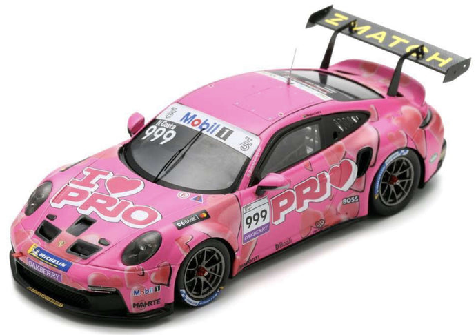 PORSCHE 911 992 GT3 CUP N 999 PORSCHE CARRERA CUP BRAZIL CHAMPION 2023 NICOLAS COSTA PINK 1:43