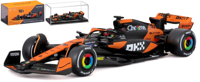 Mclaren MCL 38 #81 OSCAR PIASTRI 2024 With Helmet orange/sort 1:43 fra Burago
