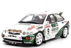 FORD ENGLAND ESCORT COSWORTH Gr.A TEAM GIESSE N 9 4th RALLY SANREMO 1994 BRUNO THIRY - STEPHANE PREVOT WHITE GREEN 1:18