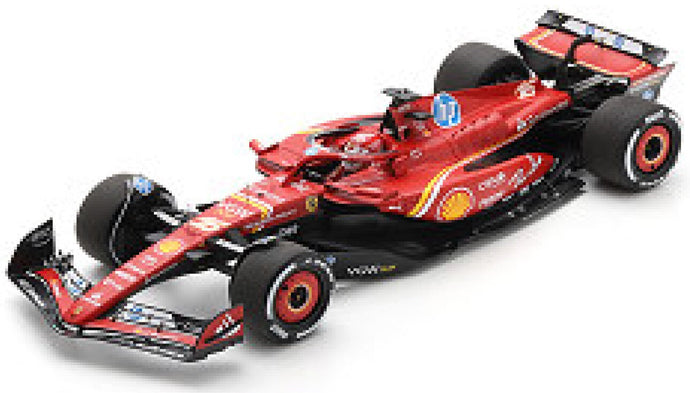 FERRARI F1 SF-24 TEAM SCUDERIA FERRARI N 16 WINNER MONACO GP 2024 CHARLES LECLERC WITH SHOWCASE RED WHITE YELLOW 1:18