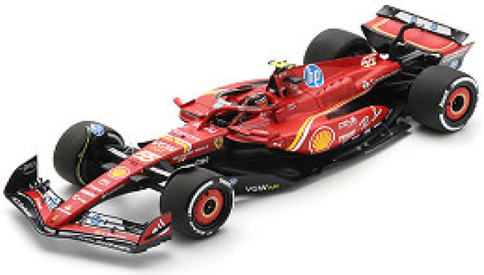 FERRARI F1 SF-24 TEAM SCUDERIA FERRARI N 55 3rd MONACO GP 2024 CARLOS SAINZ WITH SHOWCASE RED WHITE YELLOW 1:18