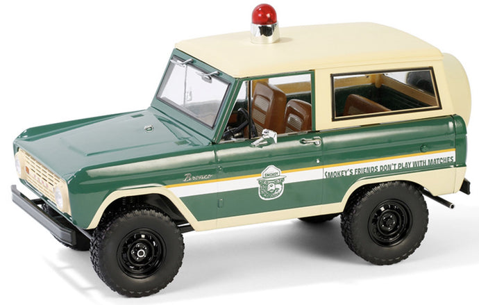 FORD USA BRONCO SMOKEY BEAR FOREST RANGER 1967 GREEN CREAM 1:18