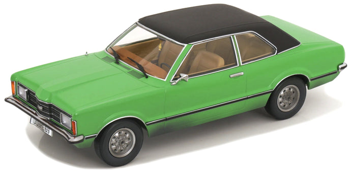 FORD ENGLAND TAUNUS GXL (dirty version) WITH VINYL ROOF - BANG BOOM BANG MOVIE 1971 GREEN MATT BLACK 1:18