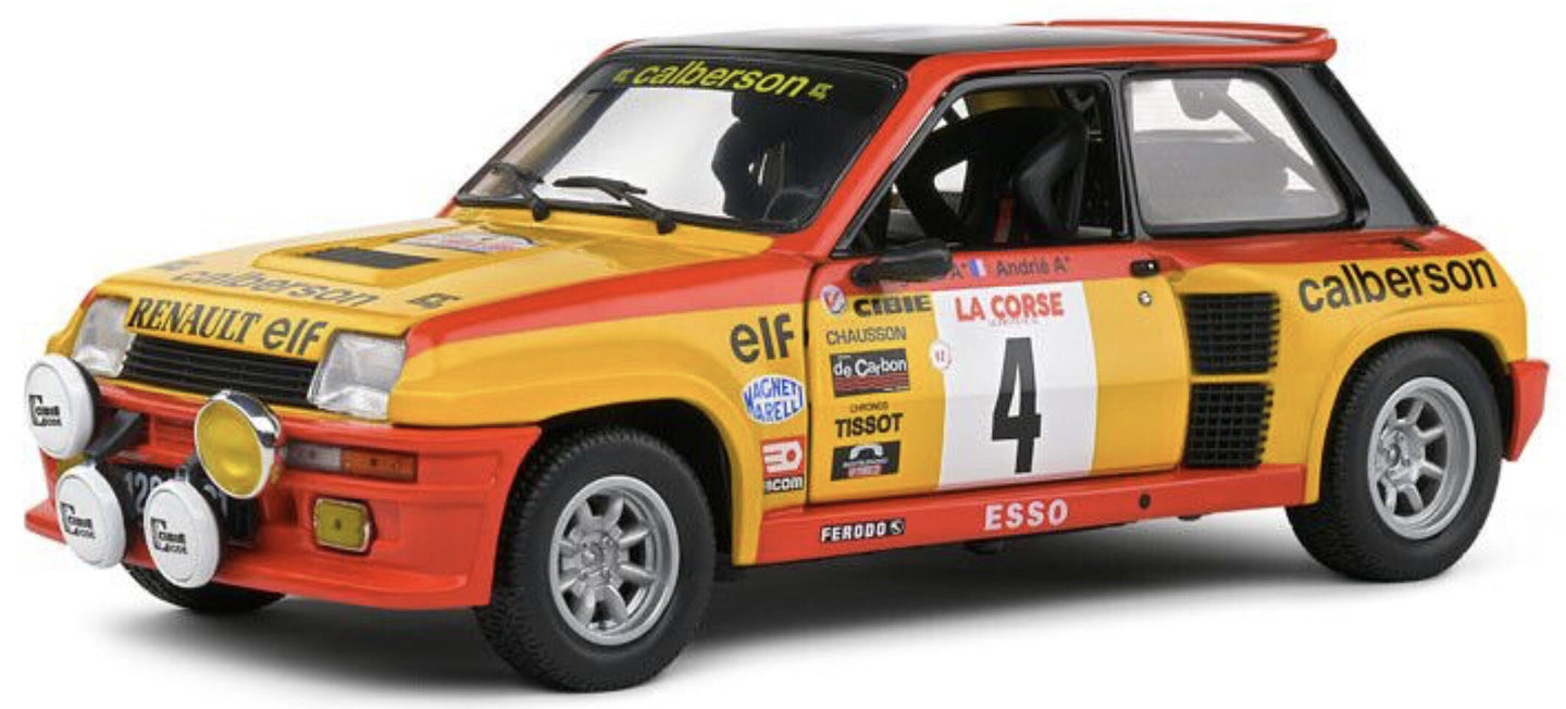 RENAULT R5 TURBO (night version) N 4 TOUR DE CORSE 1980 JEAN RAGNOTTI - JEAN MARC ANDRIE YELLOW RED 1:18