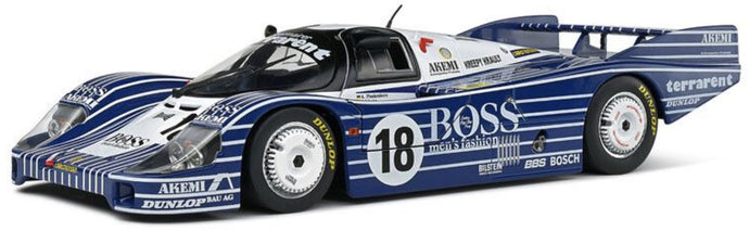 PORSCHE 956L 2.6L TWIN TURBO TEAM OBERMAIER RACING BOSS N 18 24h LE MANS 1983 JURGEN LAESSIG - ALEX PLANKENHORN - DESIRE WILSON BLACK WHITE 1:18