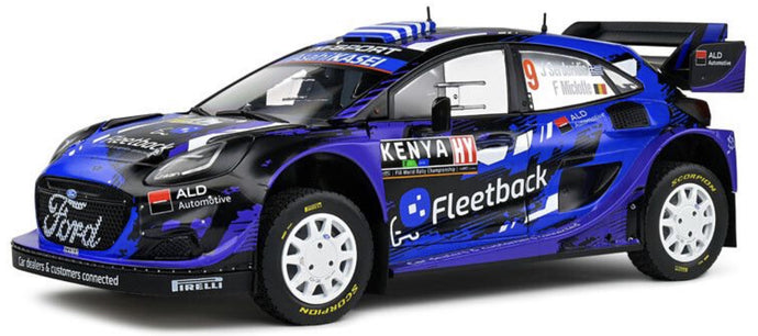 FORD ENGLAND PUMA RALLY1 TEAM M-SPORT FORD WRT N 9 RALLY SAFARI KENIA 2022 JOURDAN SERDERIDIS - FREDERIC MICLOTTE PURPLE BLACK BLUE 1:18