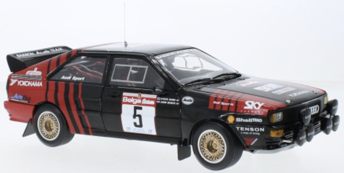 Audi QUATTRO A2 #5 BOSCH/BOND CIRCUIT DES ARDENNES 1986 sort/rød 1:18