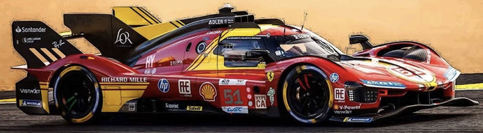 FERRARI 499P 3.0L TURBO V6 TEAM FERRARI AF CORSE N 51 3rd 24h LE MANS 2024 ALESSANDRO PIER GUIDI - JAMES CALADO - ANTONIO GIOVINAZZI RED YELLOW BLACK 1:43