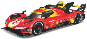 Ferrari 499P #50 FUOCO/NIELSEN/MOLINA WINNER 24H LE MANS 2024 rød/gul/sort 1:24 fra Burago