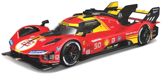 Ferrari 499P #50 FUOCO/NIELSEN/MOLINA WINNER 24H LE MANS 2024 rød/gul/sort 1:24 fra Burago