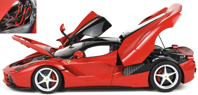 FERRARI LAFERRARI 2013 - SILVER RIMS ROSSO CORSA 322 - RED 1:18