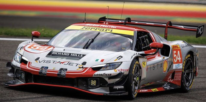 Ferrari 296 GT3 #54 FLOHR/CASTELLACCI/RIGON 24H LE MANS 2024 lys grå/rød 1:43
