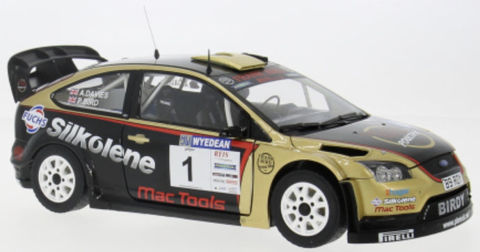 FORD ENGLAND FOCUS RS WRC08 N 1 WINNER RALLY WYEDEAN FOREST 2015 PAUL BIRD - ALED DAVIES BLACK GOLD 1:18