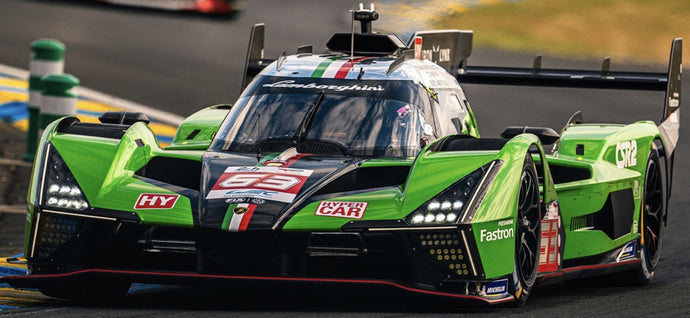 LAMBORGHINI SC63 3.8L V8 TURBO TEAM LAMBORGHINI IRON LYNX N 63 24h LE MANS 2024 DANIIL KVYAT - MIRKO BORTOLOTTI - EDOARDO MORTARA GREEN WHITE 1:43