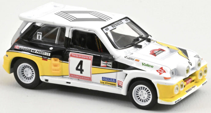 RENAULT R5 MAXI TURBO N 4 2nd RALLY PRINCIPE DE ASTURIAS RALLY 1986 CARLOS SAINZ - ANTONIO BOTO WHITE BLACK YELLOW 1:43