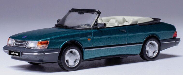 Saab 900 CABRIOLET 1991 grøn metallic 1:43 fra Ixo Model