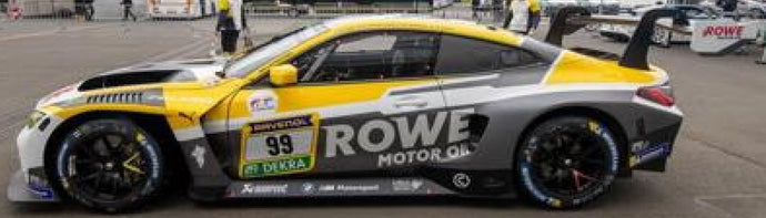 BMW 4-SERIES M4 GT3 TEAM ROWE RACING N 99 24h NURBURGRING 2024 R.FRIJNS - S.VAN DER LINDE - D.VANTHOOR - A.FARFUS GREY YELLOW WHITE 1:43