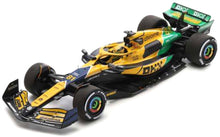 Indlæs billede til gallerivisning Mclaren MCL 38 #81 OSCAR PIASTRI 2nd MONACO GP - SENNA 30th ANNIVERSARY LIVERY 2024 gul/blå/grøn 1:18