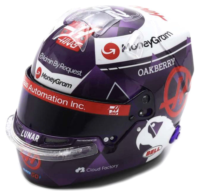 BELL HELMET CASCO HELMET F1 KEVIN MAGNUSSEN TEAM HAAS N 20 MONACO GP 2024 BLUE VIOLET 1:5 fra Spark Model