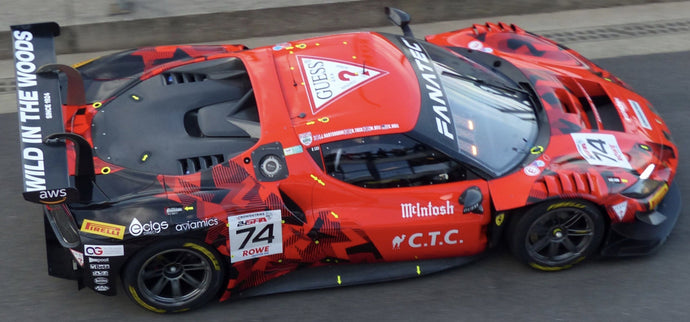 Ferrari 296 GT3 #74 HARTSHIRNE/TUCK/HULL/BELL 24H SPA 2024 rød/sort 1:43