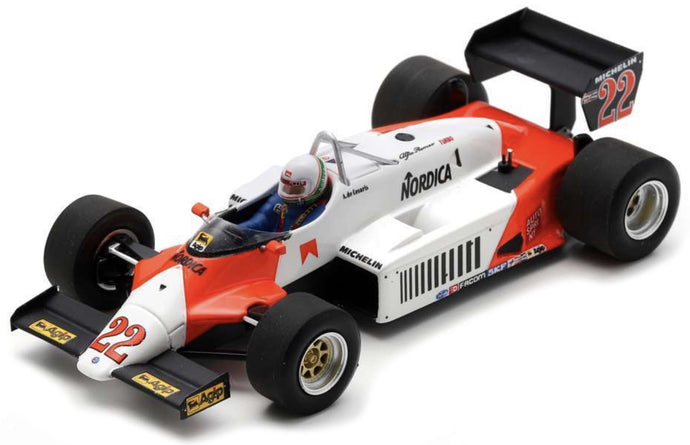 Alfa Romeo 183T #22 ANDREA DE CESARIS 2nd GERMAN GP 1983 hvid/rød/sort 1:43