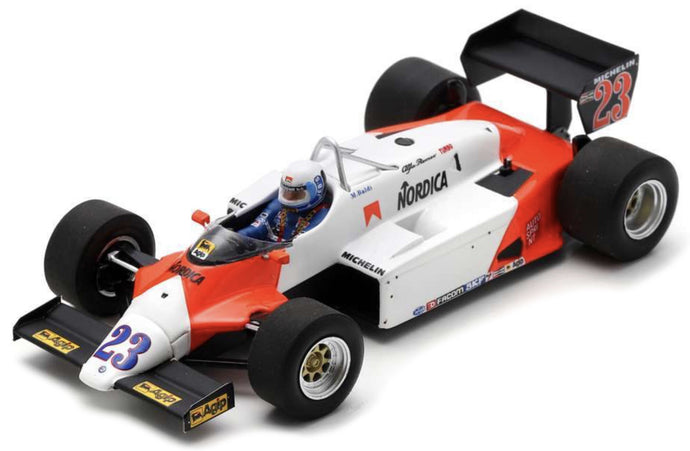 Alfa Romeo 183T #23 MAURO BALDI 5th DUTCH GP ZANDVOORT 1983 hvid/rød/sort 1:43