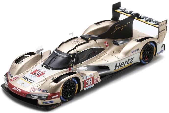 Porsche 963 #38 RASMUSSEN/BUTTON/HANSON 9th 24H LE MANS 2024 hvid/guld/sort 1:43