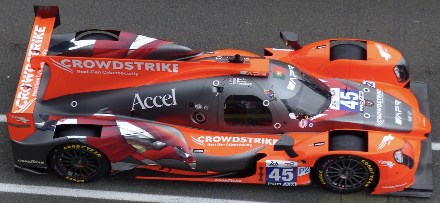 ORECA 07 GIBSON GK428 4.2L V8 TEAM CROWDSTRIKE RACING BY APR N 45 24h LE MANS 2024 COLIN BRAUN - NICKY CATSBURG - GEORGE KURTZ MATT RED BLACK 1:43