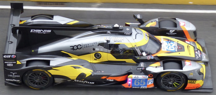 Oreca 07 - GIBSON #65 SALES/BECHE/HUFFAKER 24H LE MANS 2024 grå/gul/sort 1:43