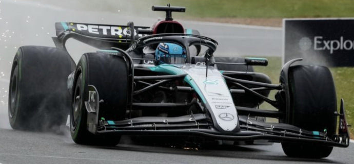 MERCEDES GP F1 W15 EQ PERFORMANCE TEAM AMG PETRONAS MOTORSPORT N 63 BRITISH GP 2024 GEORGE RUSSELL BLACK SILVER GREEN 1:43