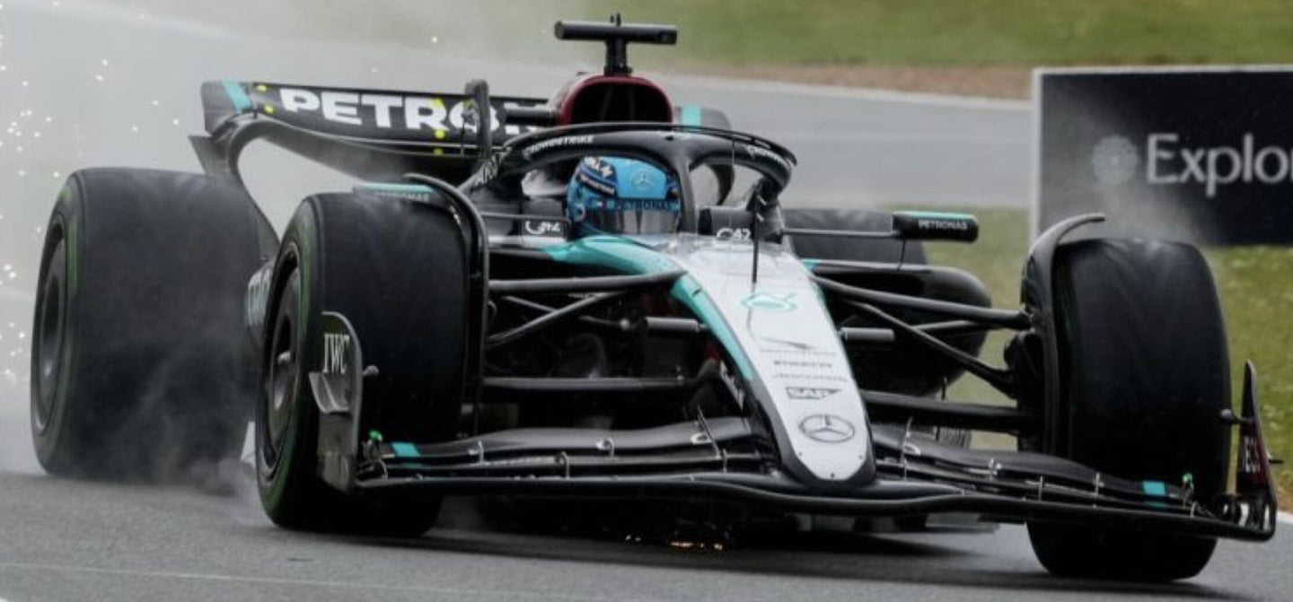 MERCEDES GP F1 W15 EQ PERFORMANCE TEAM AMG PETRONAS MOTORSPORT N 63 BRITISH GP 2024 GEORGE RUSSELL BLACK SILVER GREEN 1:43