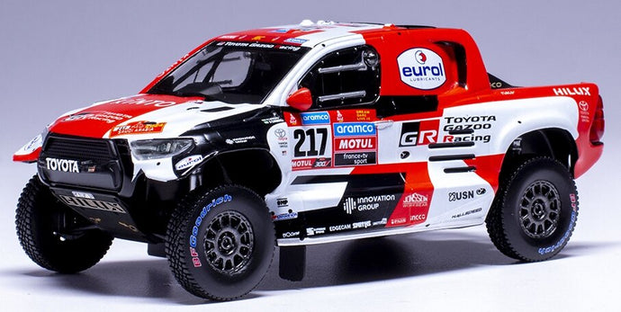 TOYOTA HILUX PICK-UP GR DKR TEAM GAZOO RACING N 217 5th RALLY DAKAR 2023 HENK LATEGAN - BRETT CUMMINGS WHITE RED 1:43