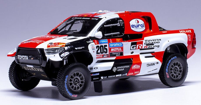 TOYOTA HILUX PICK-UP GR DKR TEAM GAZOO RACING N 205 4th RALLY DAKAR 2023 GINIEL DE VILLIERS - DENNIS MURPHY WHITE RED 1:43