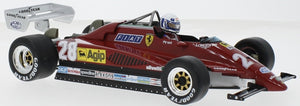 Ferrari 126 C2 #28 D.PIRONI 2nd GP MONACO 1982 rød/krom 1:18