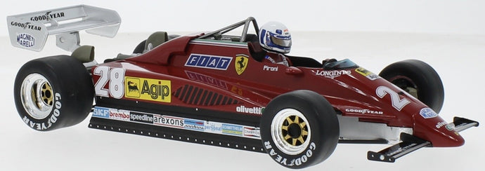 Ferrari 126 C2 #28 D.PIRONI 2nd GP MONACO 1982 rød/krom 1:18