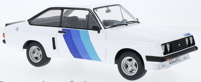 FORD ESCORT MKI II RS 2000 X-PACK 1977 WHITE/LIGHT BLUE DECALS 1:18