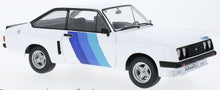 Indlæs billede til gallerivisning FORD ESCORT MKI II RS 2000 X-PACK 1977 WHITE/LIGHT BLUE DECALS 1:18
