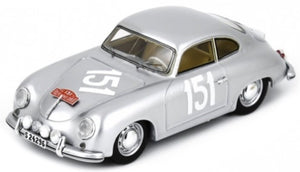 PORSCHE 356 COUPE N 151 RALLY MONTECARLO 1955 CARSTEN JOHANSSON - GUNNAR JENSEN SILVER 1:43