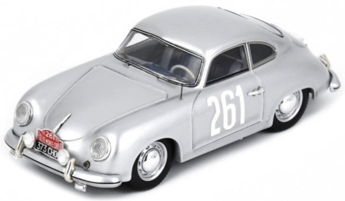 PORSCHE 356 COUPE N 261 RALLY MONTECARLO 1955 JEAN VILREON - LEON CARLIN SILVER 1:43