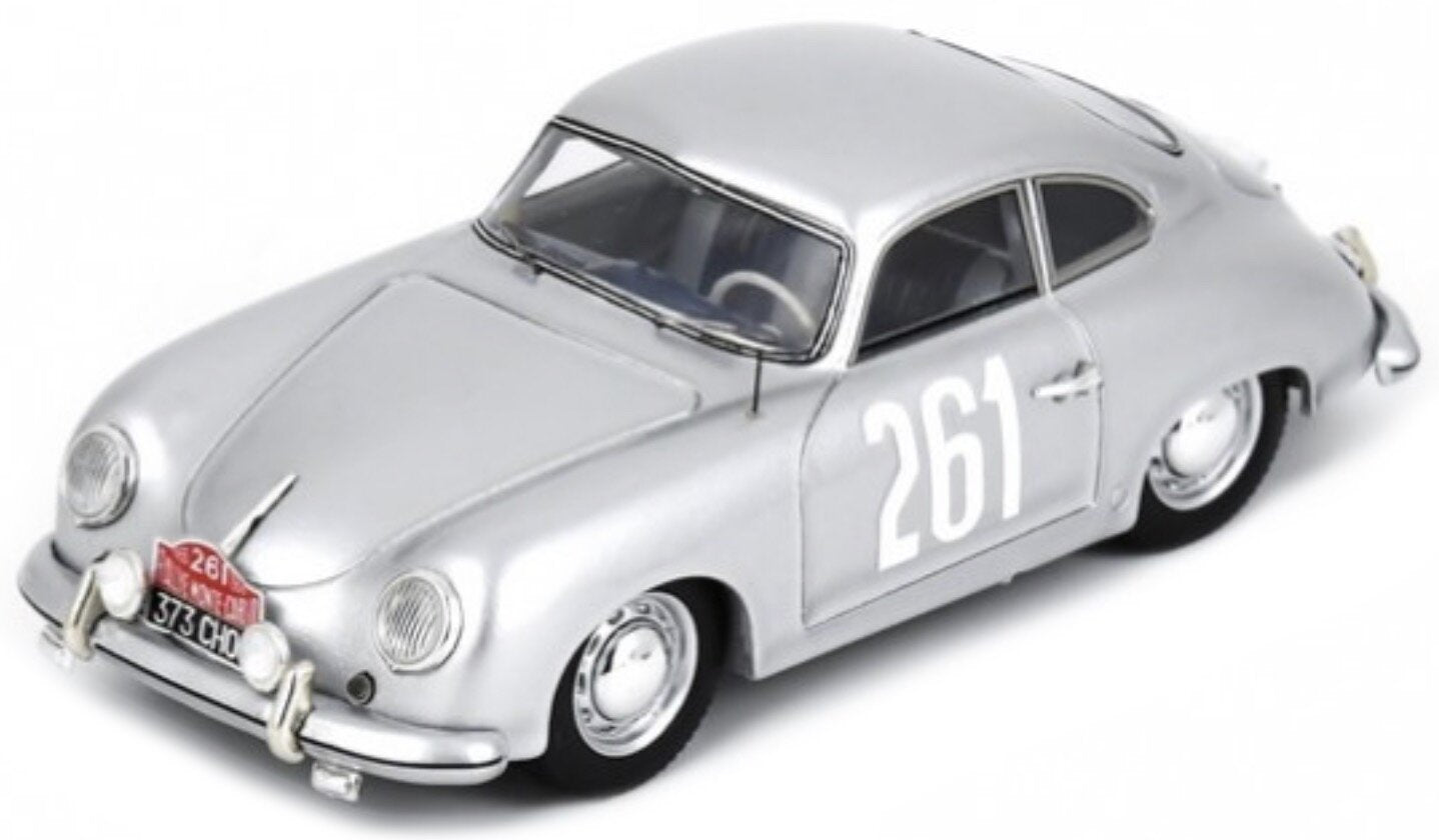 PORSCHE 356 COUPE N 261 RALLY MONTECARLO 1955 JEAN VILREON - LEON CARLIN SILVER 1:43