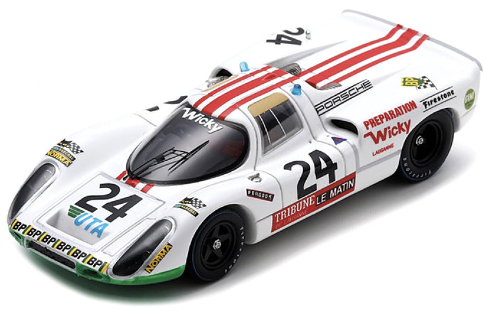 Porsche 907s #24 MATTI/BAYARD/BRUN 18th 24H LE MANS 1972 hvid/rød/grøn 1:43