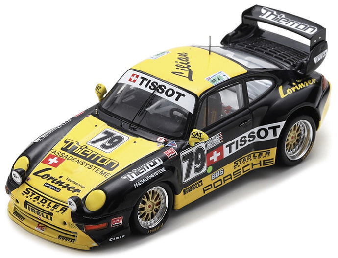 Porsche 911 GT2 79 FUCKS/BRYNER/CALDERANI 24H LE MANS 1995 gul/sort 1:43